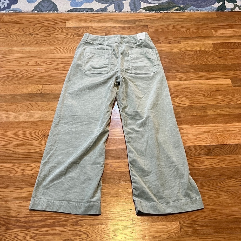 Anthropologie Colette Scallop Pocket Corduroy Crop Wide-Leg Size 31 Tall NWT - Picture 11 of 11